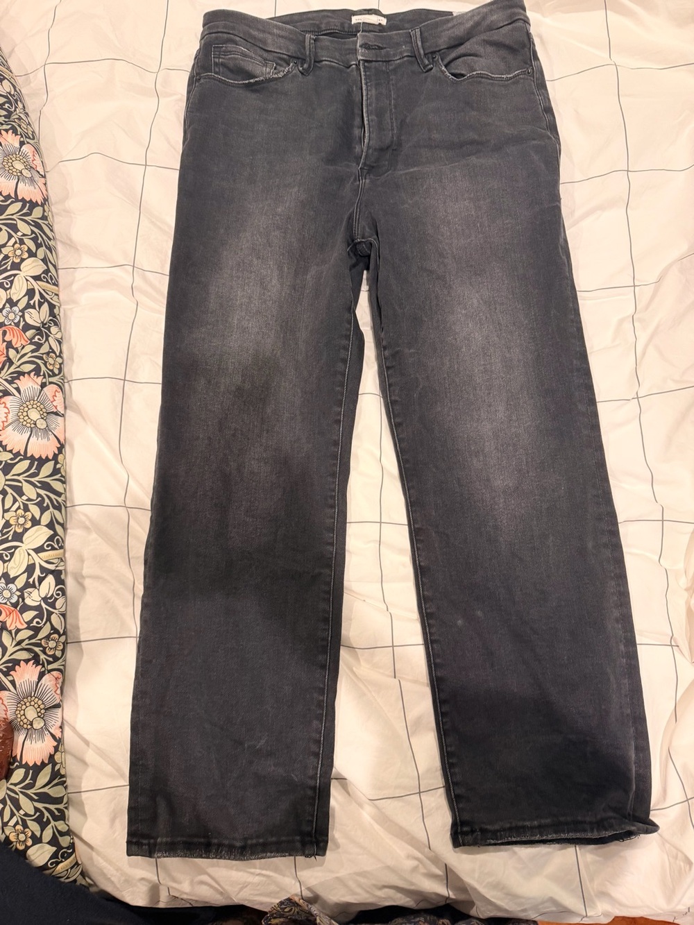 Good American Always Fits Charcoal Gray Straight Leg Jeans 14-18